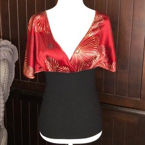 Bebe red and black  blouse